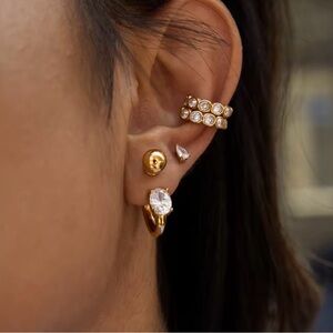 NEW 18K GOLD PLATED EAR CUFF “AURÉLIA” – DOUBLE ROW ZIRCON CLIP